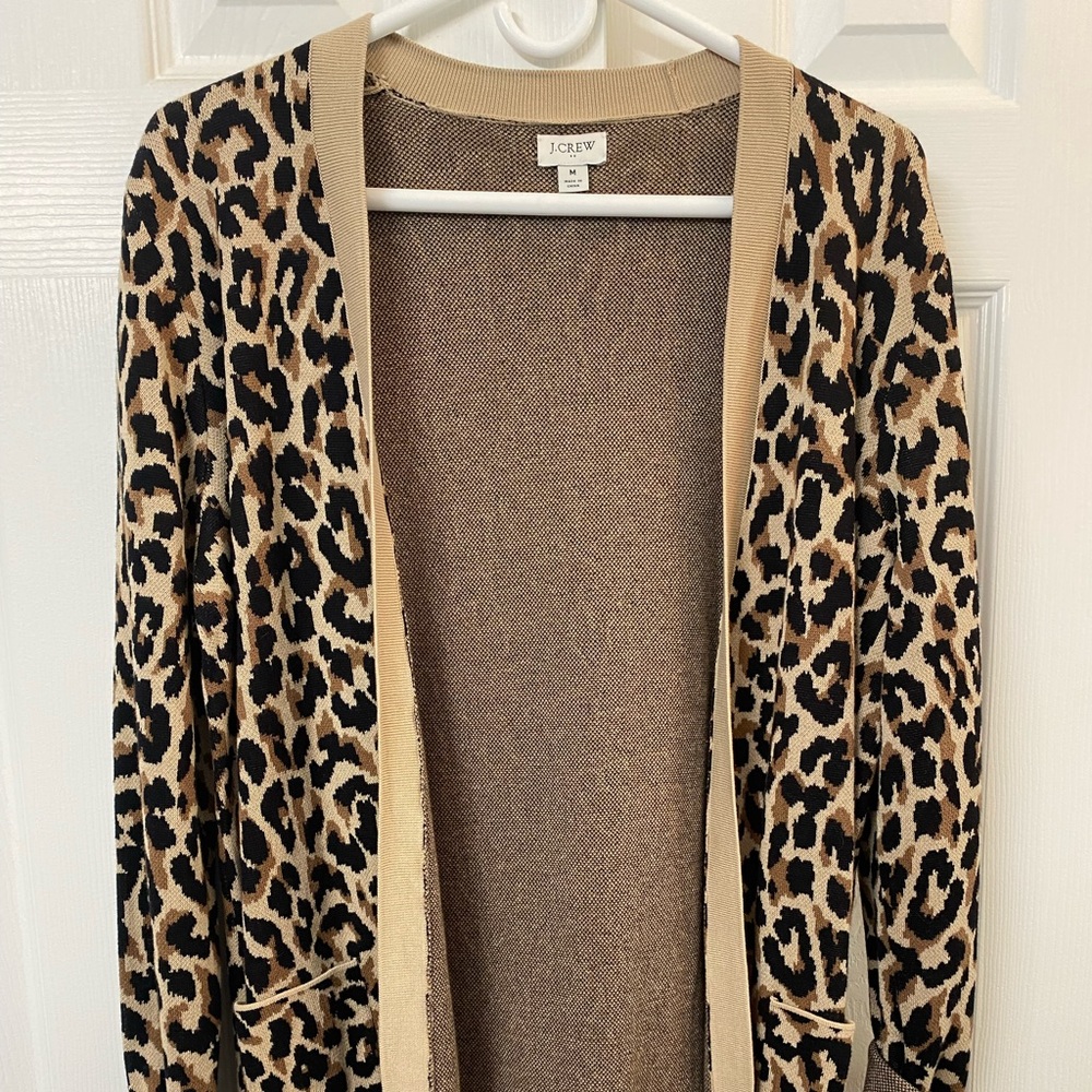 J Crew leopard cardigan